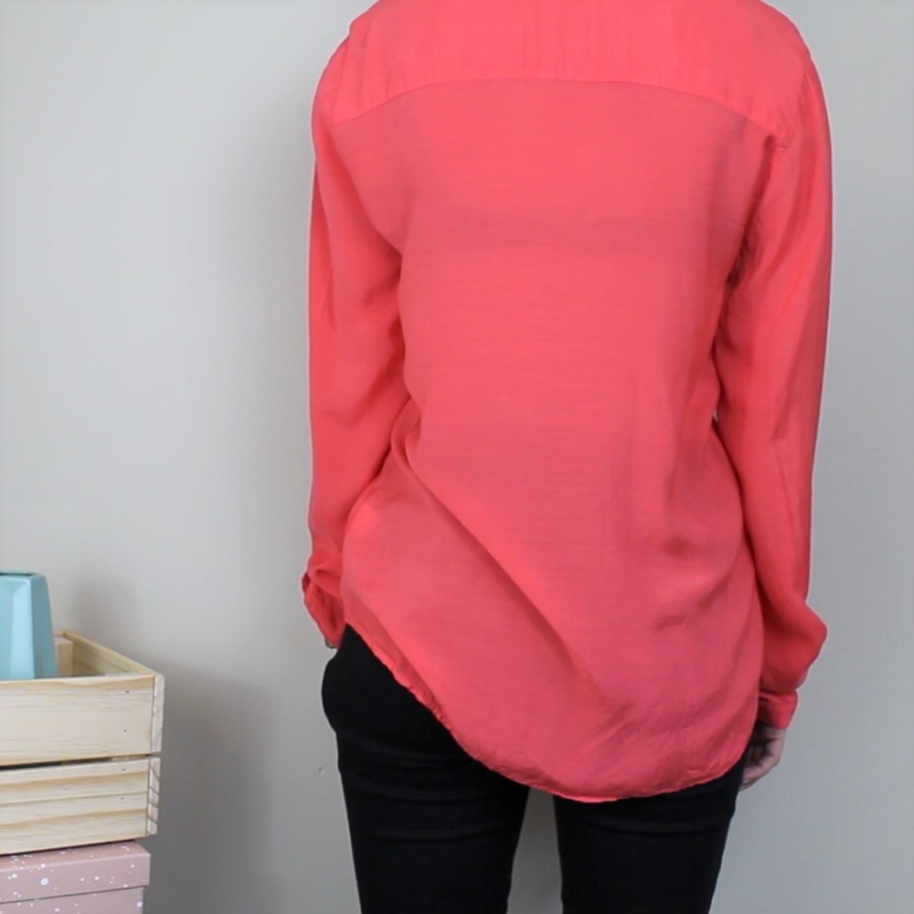 SOLD Zara Woman Coral Blouse Size M - Picture 5 of 7
